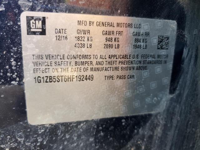 1G1ZB5ST6HF192449 - 2017 CHEVROLET MALIBU LS Көк фото 12