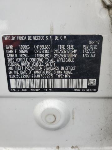 3CZRU6H78JM700275 - 2018 HONDA HR-V EXL WHITE photo 14