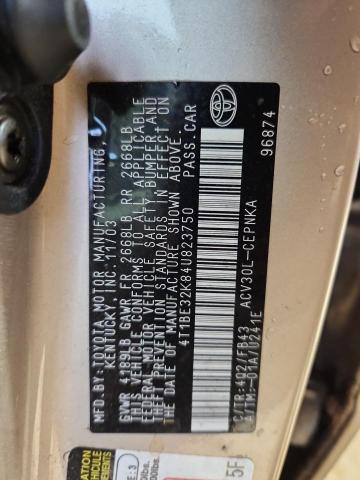 4T1BE32K84U823750 - 2004 TOYOTA CAMRY LE BROWN photo 12