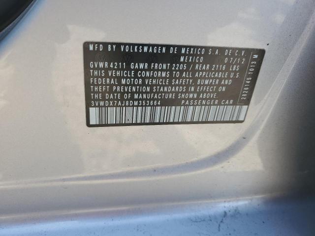 3VWDX7AJ8DM353664 - 2013 VOLKSWAGEN JETTA SE SILVER photo 12