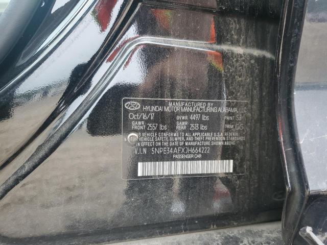 5NPE34AFXJH664222 - 2018 HYUNDAI SONATA SPORT Noir photo 12