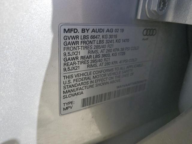 WA1VAAF7XKD035079 - 2019 AUDI Q7 PRESTIGE SILVER photo 13