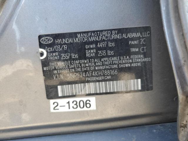 5NPE24AF4KH788166 - 2019 HYUNDAI SONATA SE Szary zdjęcie 12