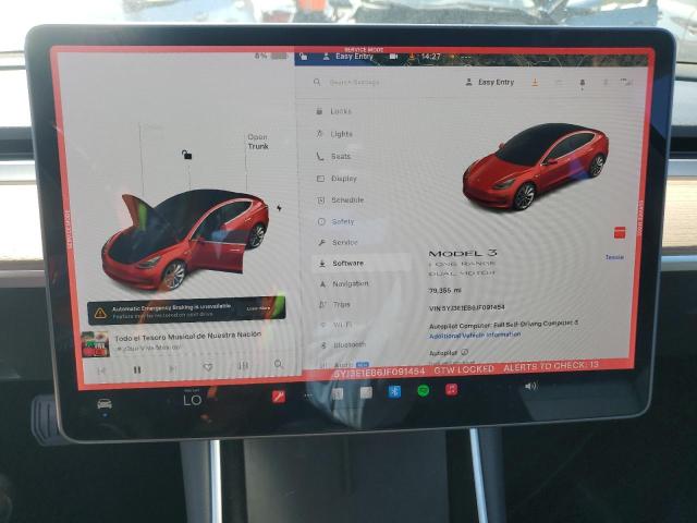 5YJ3E1EB6JF091454 - 2018 TESLA MODEL 3 Kırmızı fotoğraf 9