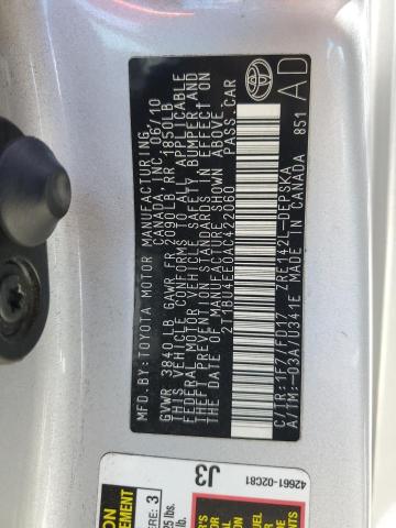 2T1BU4EE0AC422060 - 2010 TOYOTA COROLLA BASE 银色 照片 12