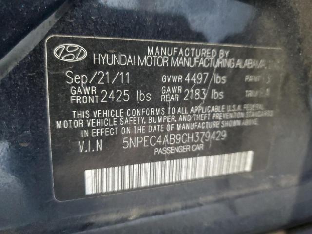 5NPEC4AB9CH379429 - 2012 HYUNDAI SONATA SE BLUE photo 12