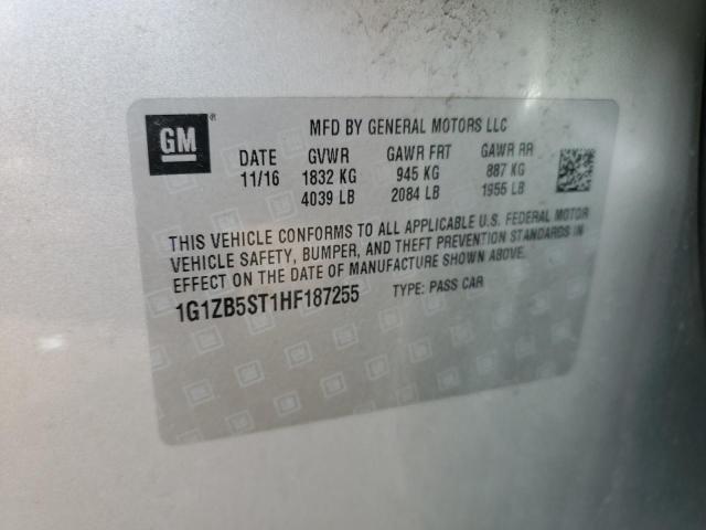 1G1ZB5ST1HF187255 - 2017 CHEVROLET MALIBU LS 银色 照片 12