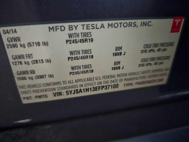 5YJSA1H13EFP37100 - 2014 TESLA MODEL S CHARCOAL photo 10