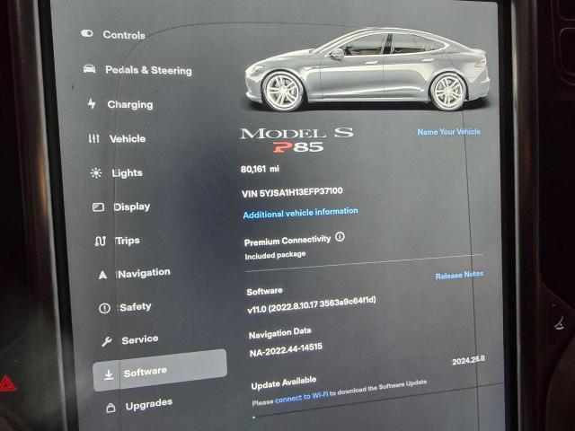 5YJSA1H13EFP37100 - 2014 TESLA MODEL S CHARCOAL photo 8