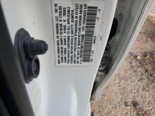 19XFB2F50FE704508 - 2015 HONDA CIVIC LX WHITE photo 13