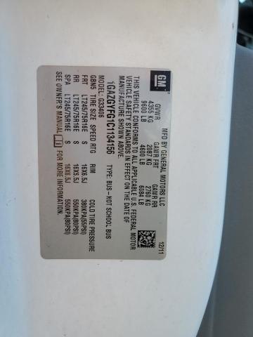 1GAZGYFG1C1134156 - 2012 CHEVROLET EXPRESS G3 LT WHITE photo 13