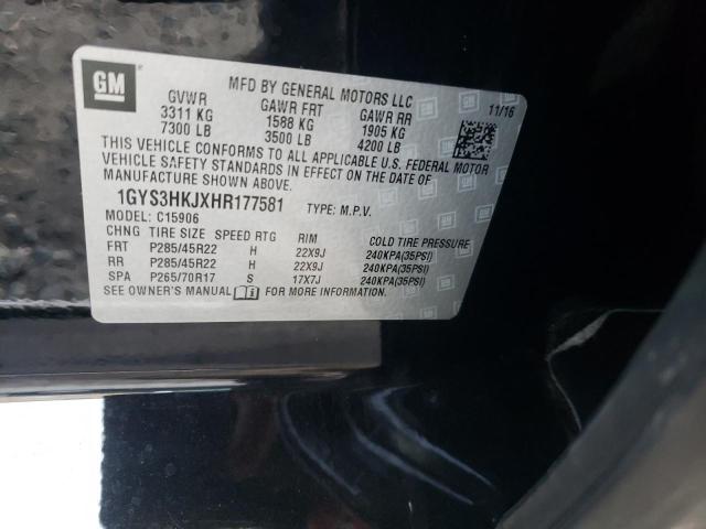 1GYS3HKJXHR177581 - 2017 CADILLAC ESCALADE ESV LUXURY BLACK photo 13