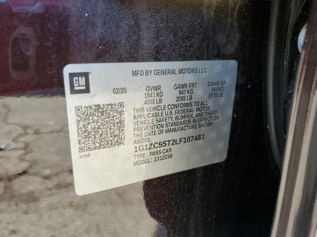 1G1ZC5ST2LF107483 - 2020 CHEVROLET MALIBU LS MAROON photo 12