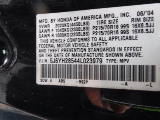 5J6YH28544L023979 - 2004 HONDA ELEMENT EX BLACK photo 12