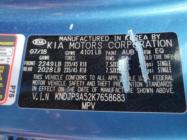 KNDJP3A52K7658683 - 2019 KIA SOUL + BLUE photo 14