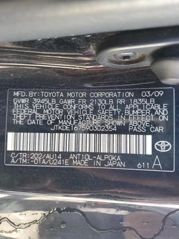 JTKDE167590302354 - 2009 TOYOTA SCION TC 黑色 照片 13