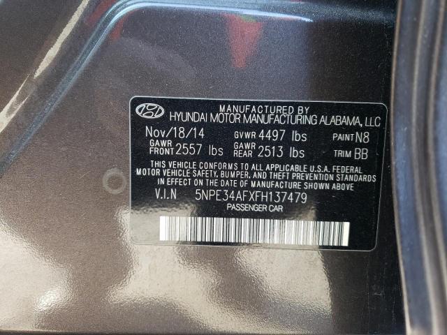 5NPE34AFXFH137479 - 2015 HYUNDAI SONATA SPORT BROWN photo 12