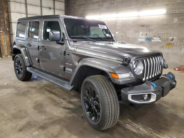 1C4JJXP66PW627569 - 2023 JEEP WRANGLER SAHARA 4XE GRAY photo 4