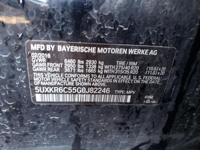 5UXKR6C55G0J82246 - 2016 BMW X5 XDRIVE50I BLACK photo 12