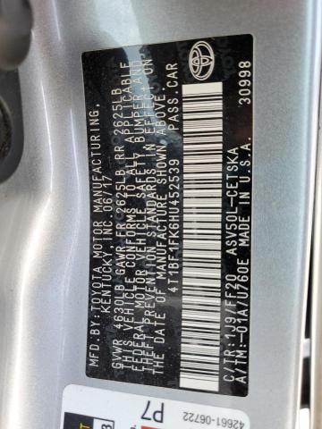 4T1BF1FK6HU452539 - 2017 TOYOTA CAMRY LE SILVER photo 12