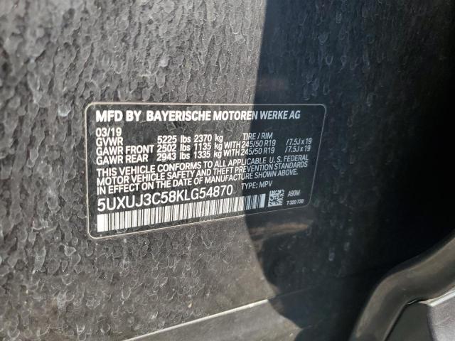 5UXUJ3C58KLG54870 - 2019 BMW X4 XDRIVE30I Սև լուսանկար 13