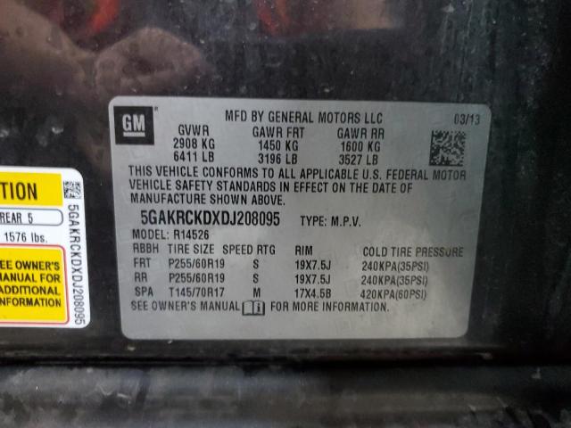 5GAKRCKDXDJ208095 - 2013 BUICK ENCLAVE CHARCOAL photo 13