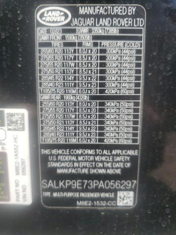 SALKP9E73PA056297 - 2023 LAND ROVER RANGE ROVE SE BLACK photo 13