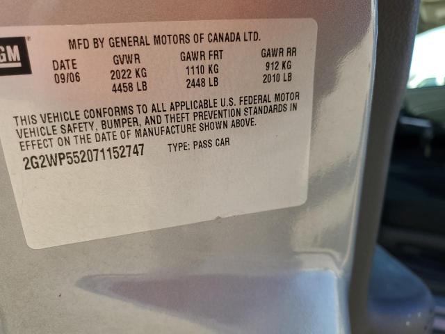 2G2WP552071152747 - 2007 PONTIAC GRAND PRIX 银色 照片 12