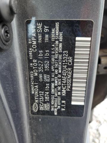 KMHCT4AE4DU415323 - 2013 HYUNDAI ACCENT GLS GRAY photo 12