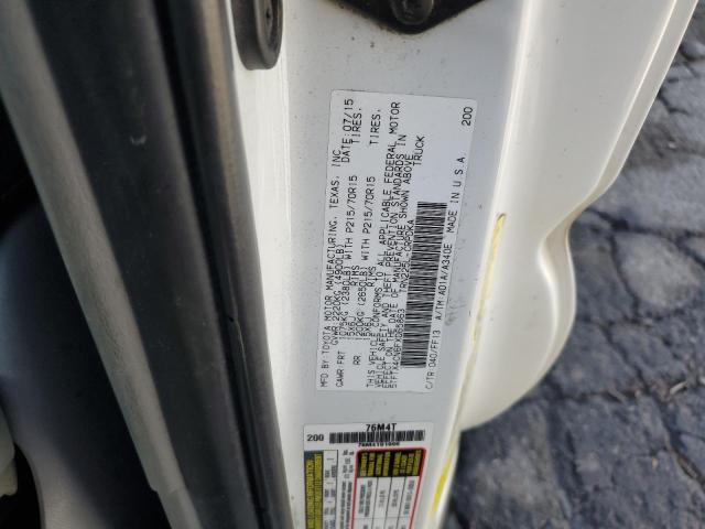5TFTX4CN6FX065863 - 2015 TOYOTA TACOMA ACCESS CAB WHITE photo 12