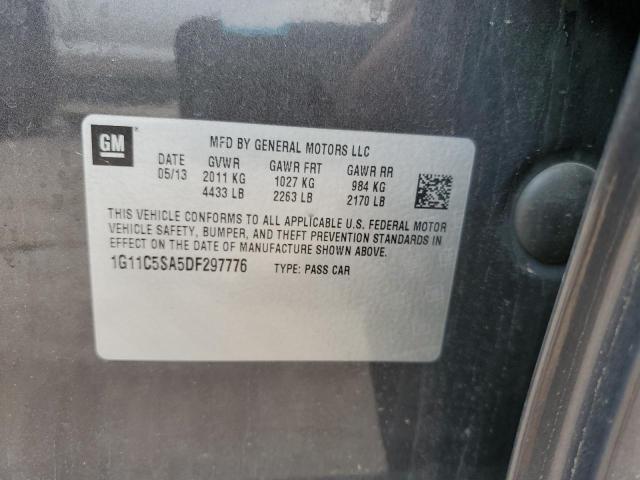 1G11C5SA5DF297776 - 2013 CHEVROLET MALIBU 1LT GRAY photo 12