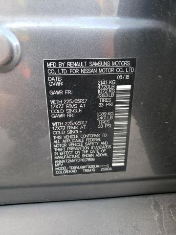 KNMAT2MV7JP617899 - 2018 NISSAN ROGUE S Сұр фото 13