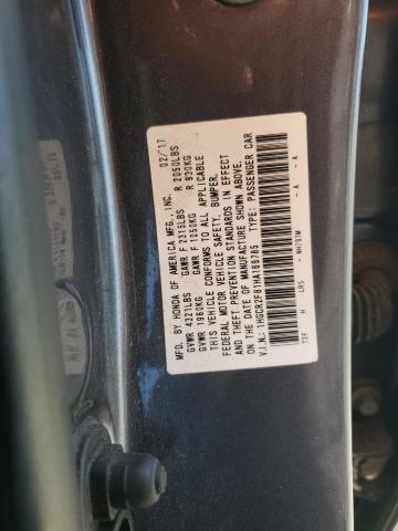 1HGCR2F81HA169785 - 2017 HONDA ACCORD EXL GRAY photo 12