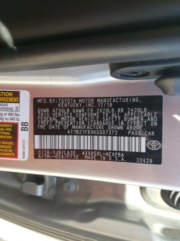 4T1B21FBXKU007272 - 2019 TOYOTA AVALON XLE SILVER photo 13