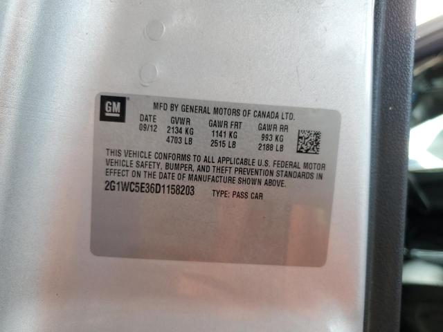 2G1WC5E36D1158203 - 2013 CHEVROLET IMPALA LTZ Argent photo 12