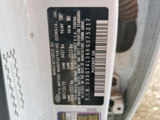 5XXGT4L36KG375217 - 2019 KIA OPTIMA LX თეთრი ფოტო 12