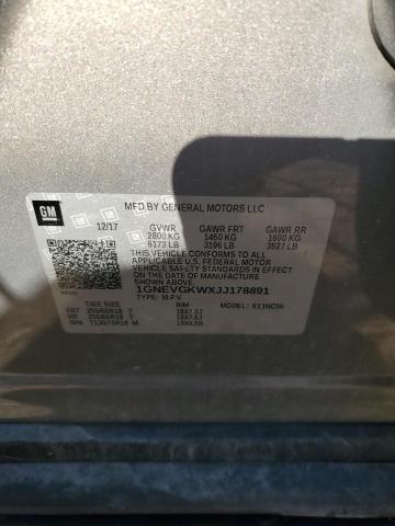 1GNEVGKWXJJ178891 - 2018 CHEVROLET TRAVERSE LT GRAY photo 13