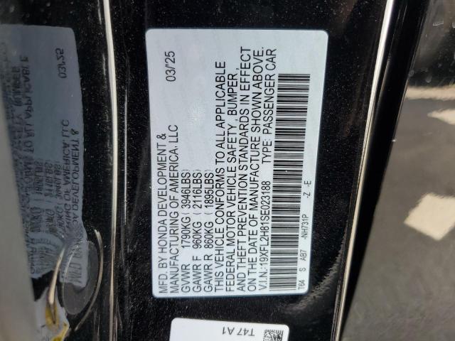 19XFL2H81SE023188 - 2025 HONDA CIVIC SPORT შავი ფოტო 12