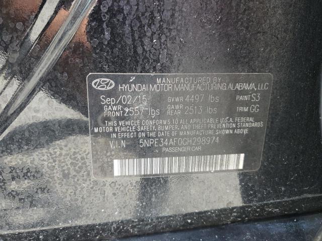 5NPE34AF0GH298974 - 2016 HYUNDAI SONATA SPORT BLACK photo 13