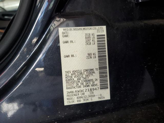 1N4BL4EW5KC218947 - 2019 NISSAN ALTIMA SL CHARCOAL photo 13