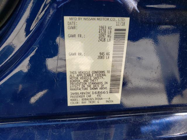 1N4BL4BV2KC168665 - 2019 NISSAN ALTIMA S 蓝色 照片 13