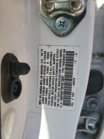 19XFB2F78FE013857 - 2015 HONDA CIVIC SE 白色 照片 12