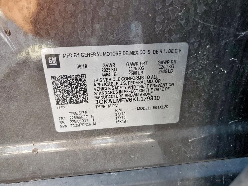 3GKALMEV6KL179310 - 2019 GMC TERRAIN SLE GRAY photo 13