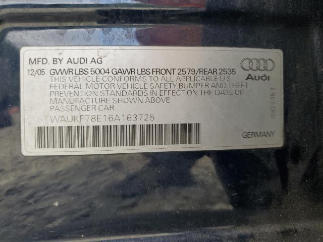 WAUKF78E16A163725 - 2006 AUDI A4 2.0T AVANT QUATTRO BLUE photo 12