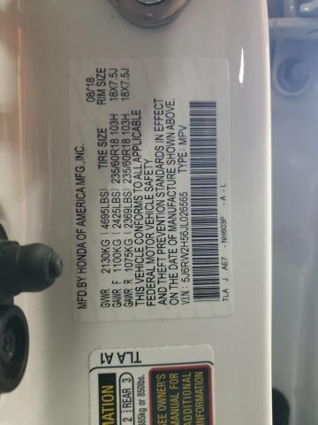 5J6RW2H56JL026565 - 2018 HONDA CR-V EX WHITE photo 14