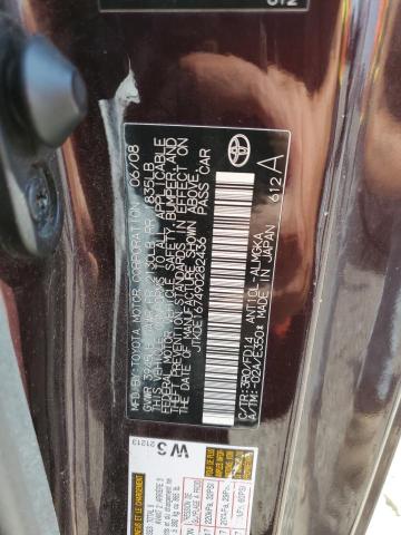 JTKDE167490282436 - 2009 TOYOTA SCION TC იასამნისფერი ფოტო 12