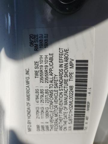 5J8TC1H32ML002248 - 2021 ACURA RDX WHITE photo 13