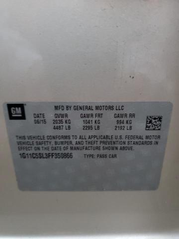 1G11C5SL3FF350866 - 2015 CHEVROLET MALIBU 1LT 棕色 照片 12