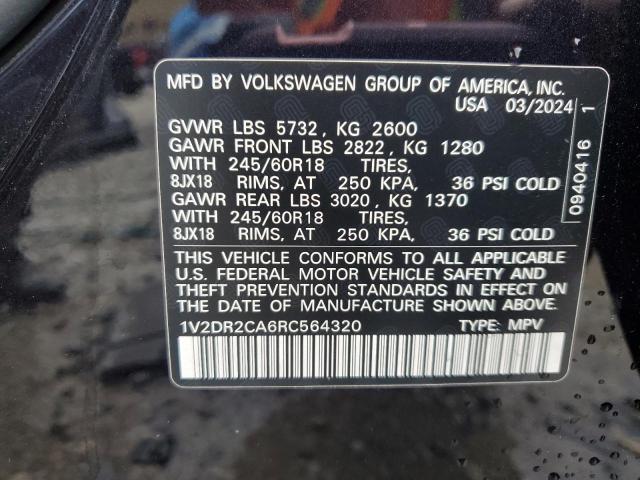 1V2DR2CA6RC564320 - 2024 VOLKSWAGEN ATLAS SE Negro foto 14