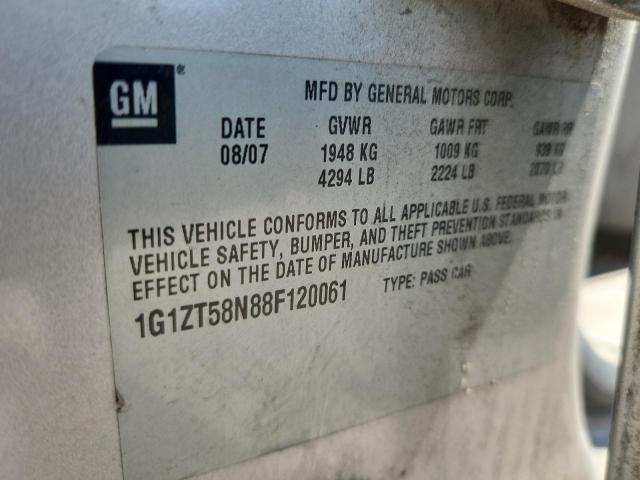 1G1ZT58N88F120061 - 2008 CHEVROLET MALIBU LT 银色 照片 13